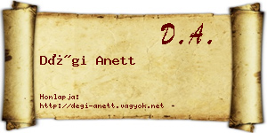 Dégi Anett névjegykártya